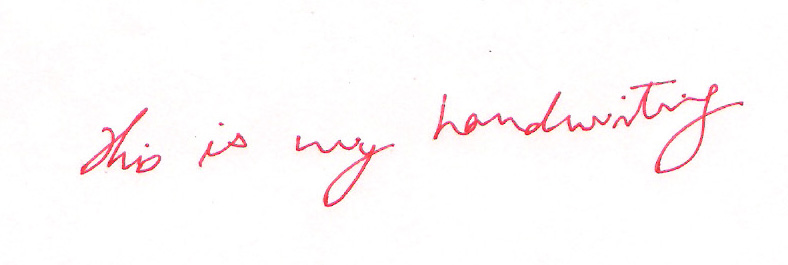 Handwriting with bouncy baseline
